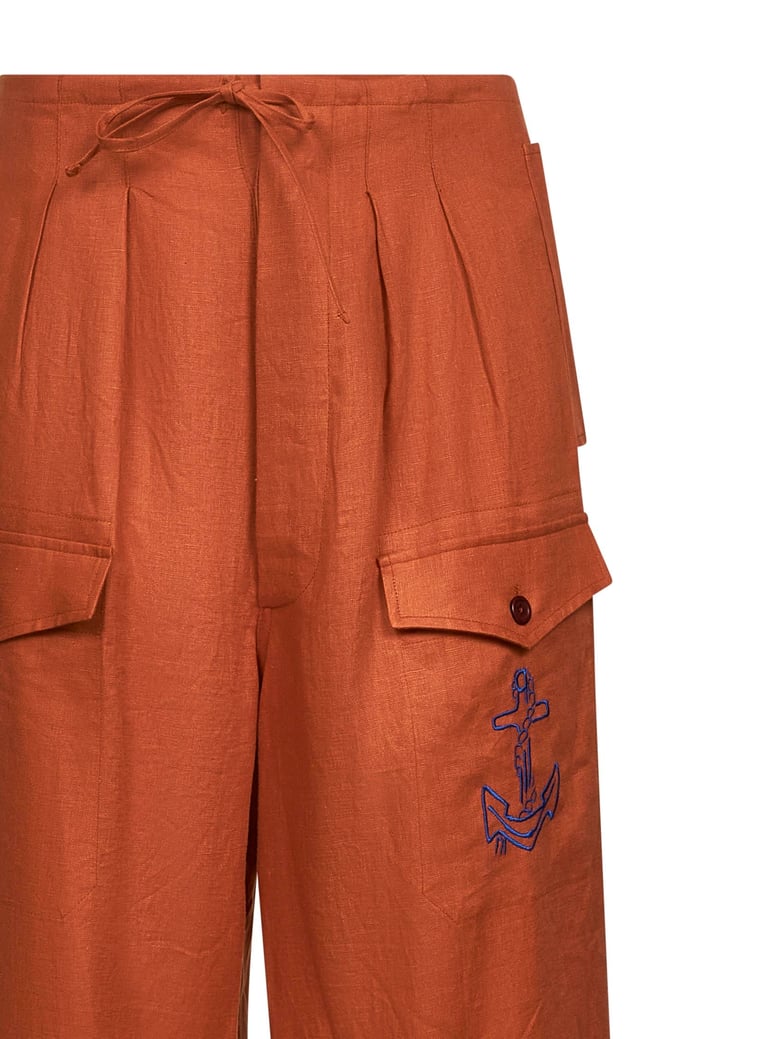 trousers ancora orange linen by Selfnex