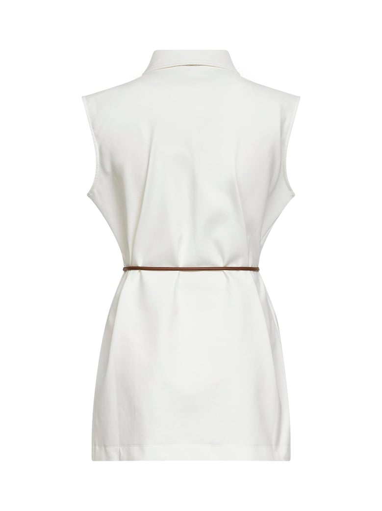 vest cotton-blend belted white by Selfnex