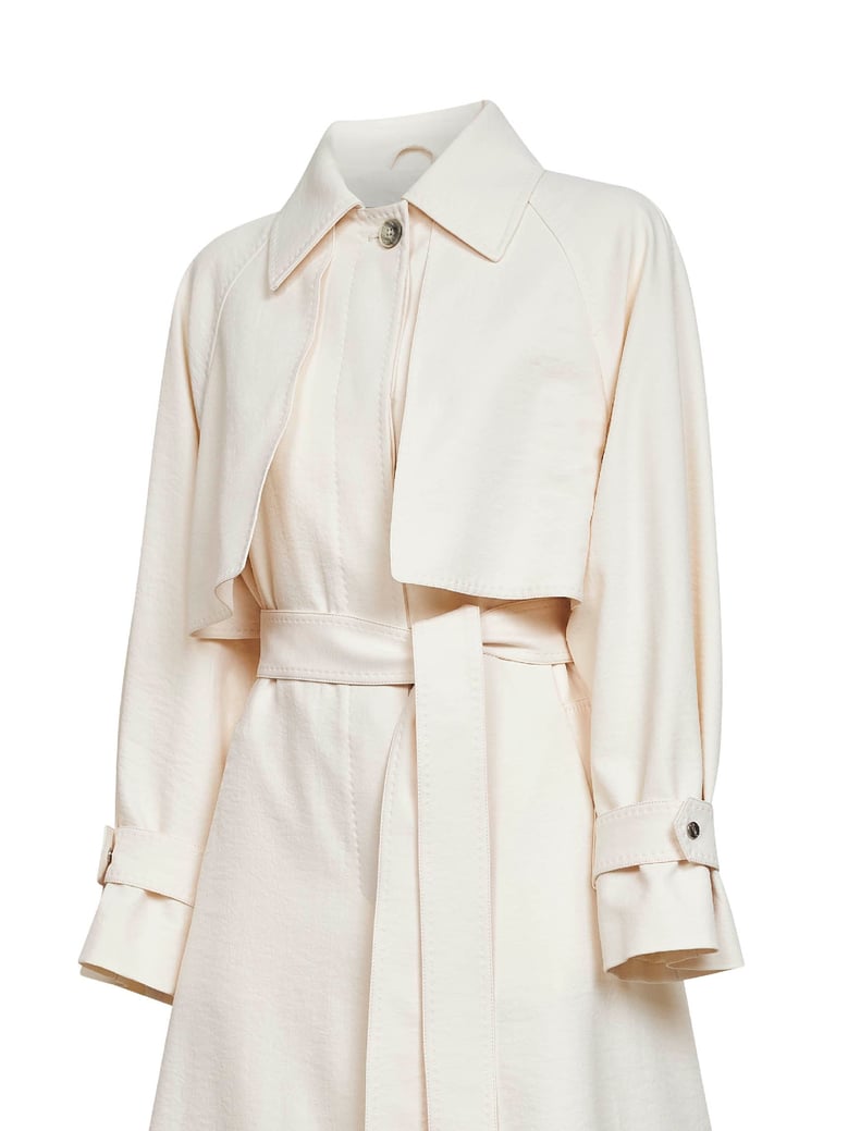 trench coat crinkle-woven ivory by Selfnex