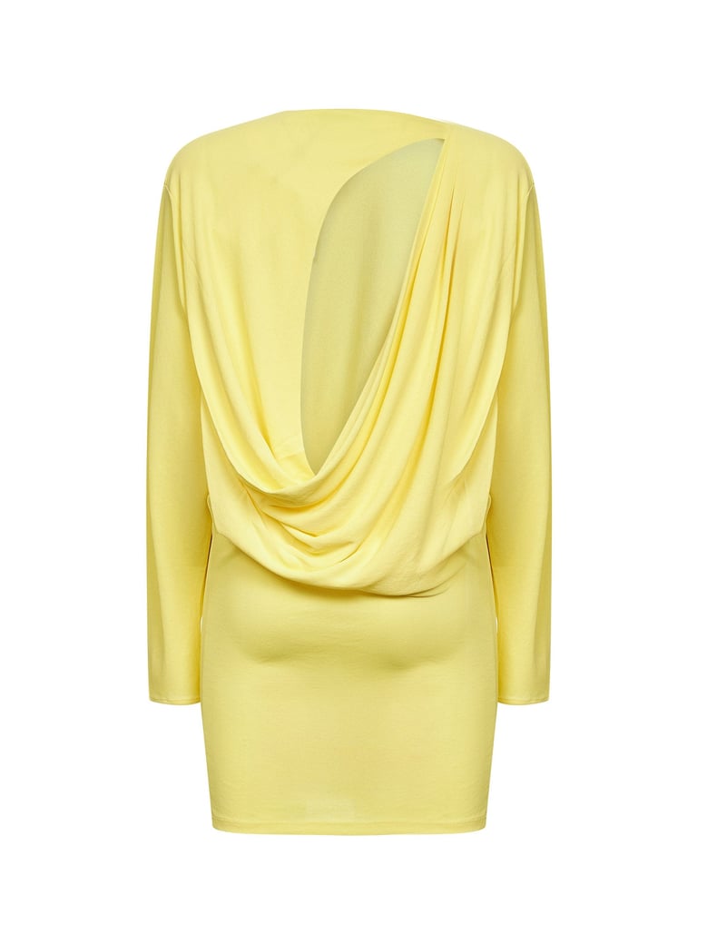 the mistral cowl-back mini dress by Selfnex
