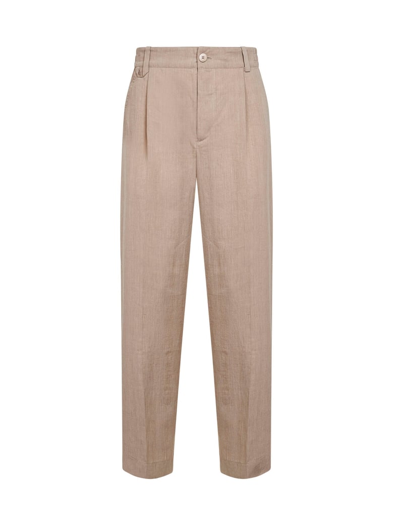 trousers croisière beige linen blend by Selfnex