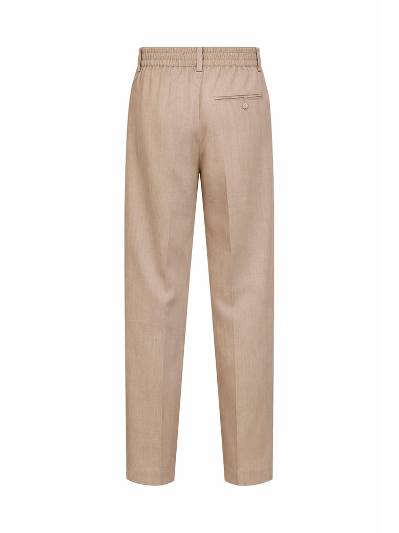 trousers croisière beige linen blend by Selfnex