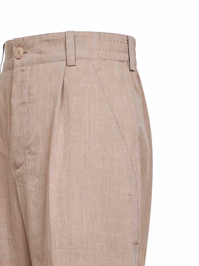 trousers croisière beige linen blend by Selfnex