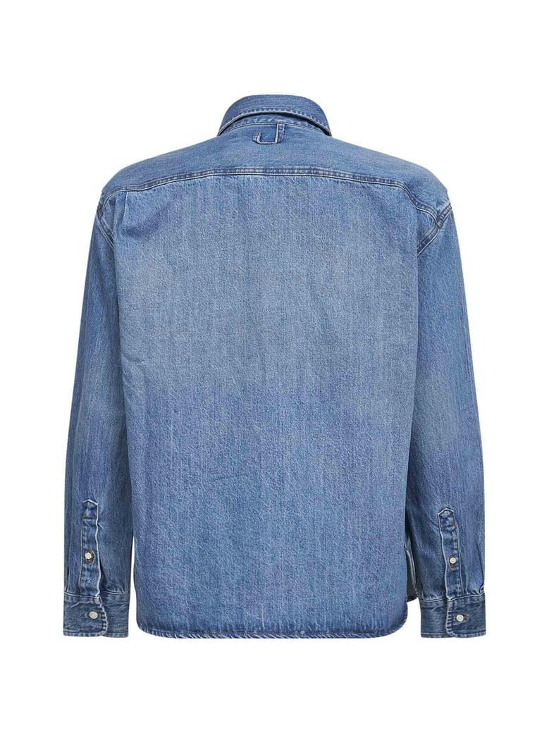blue denim shirt with logo by Selfnex