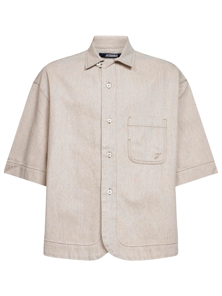 boxy denim shirt paysan de-nîmes beige by Selfnex