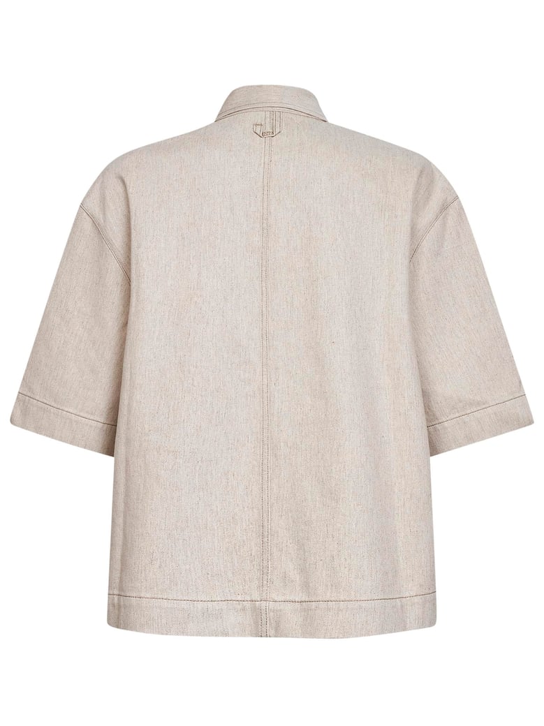 boxy denim shirt paysan de-nîmes beige by Selfnex