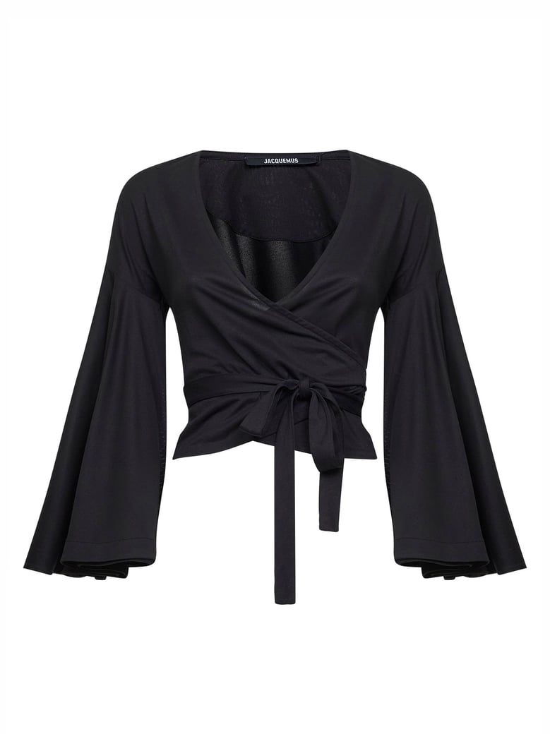 wrap top ventadau black jersey by Selfnex