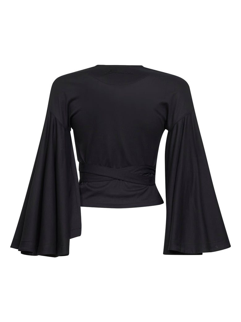 wrap top ventadau black jersey by Selfnex