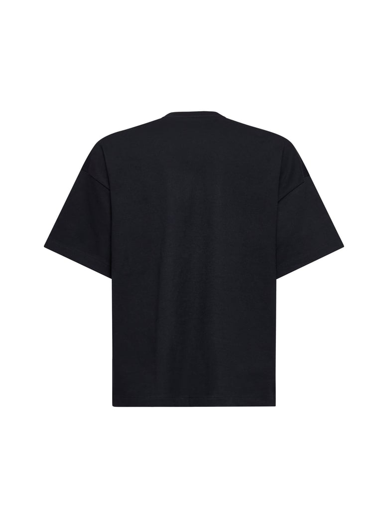 black printed logo t-shirt by Selfnex