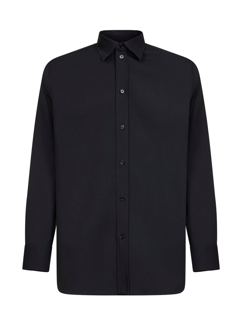 blue lightweight wool gabardine shirt by Selfnex