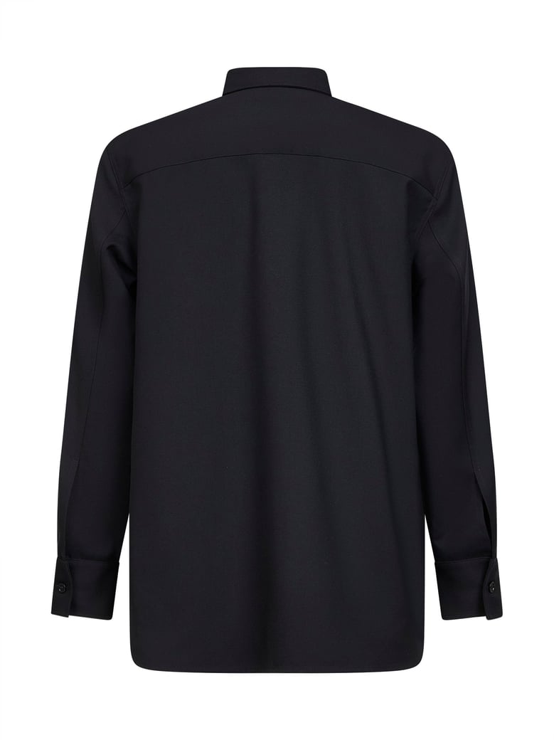 blue lightweight wool gabardine shirt by Selfnex