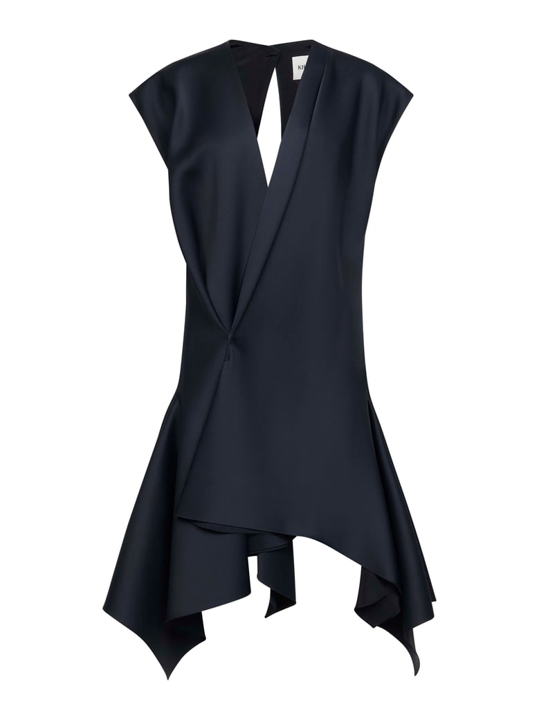 black viscose blend merith mini dress by Selfnex