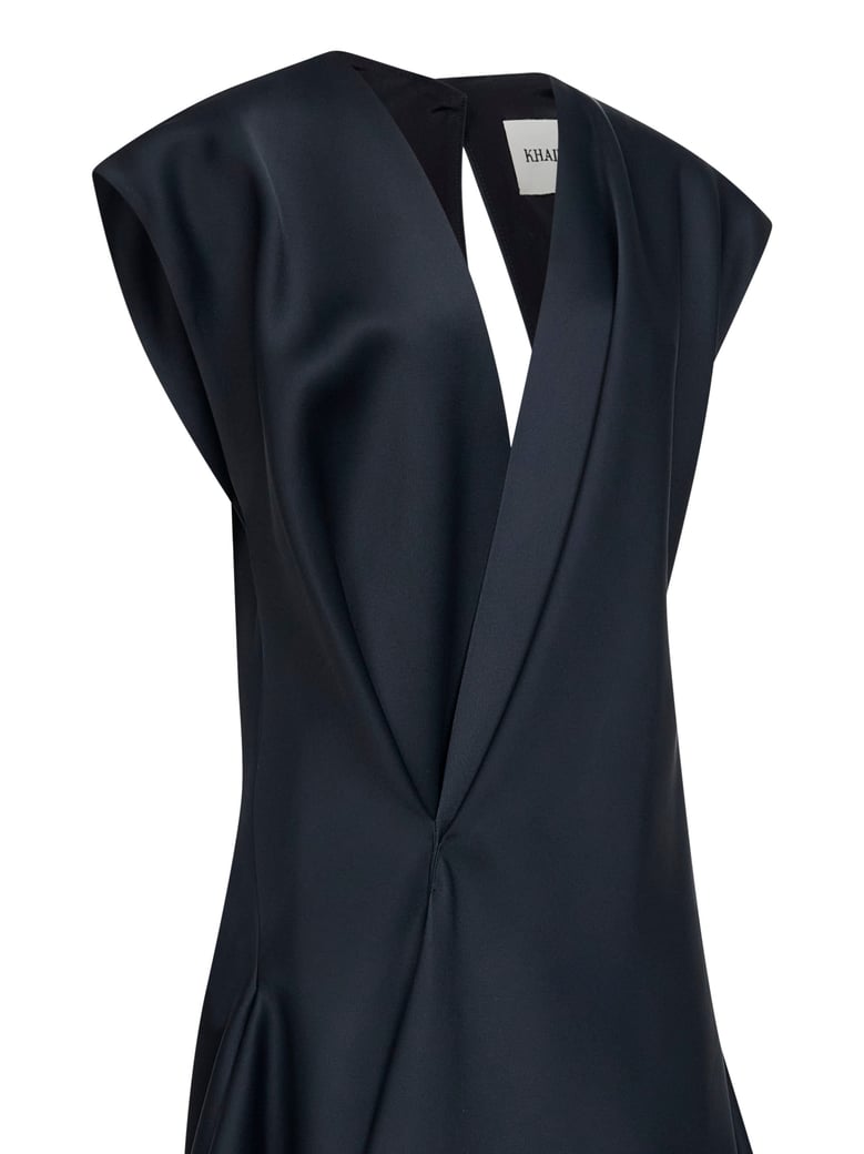 black viscose blend merith mini dress by Selfnex