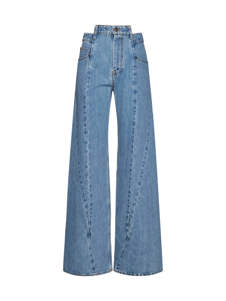 wide-leg denim jeans by Selfnex