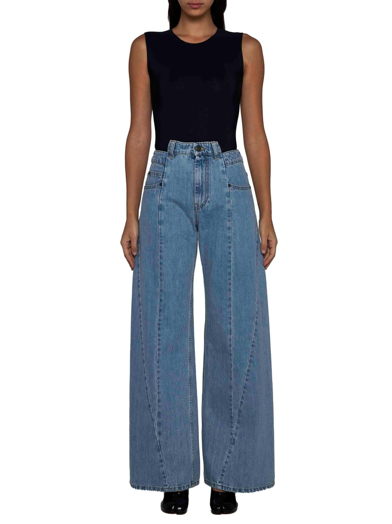 wide-leg denim jeans by Selfnex