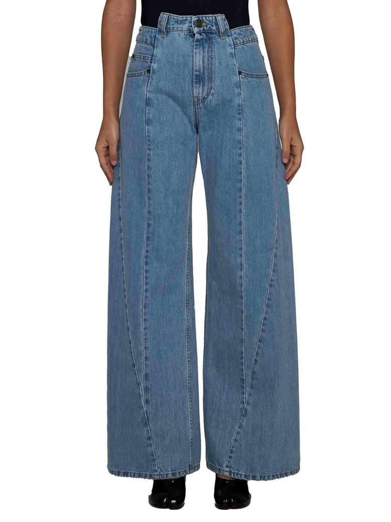 wide-leg denim jeans by Selfnex