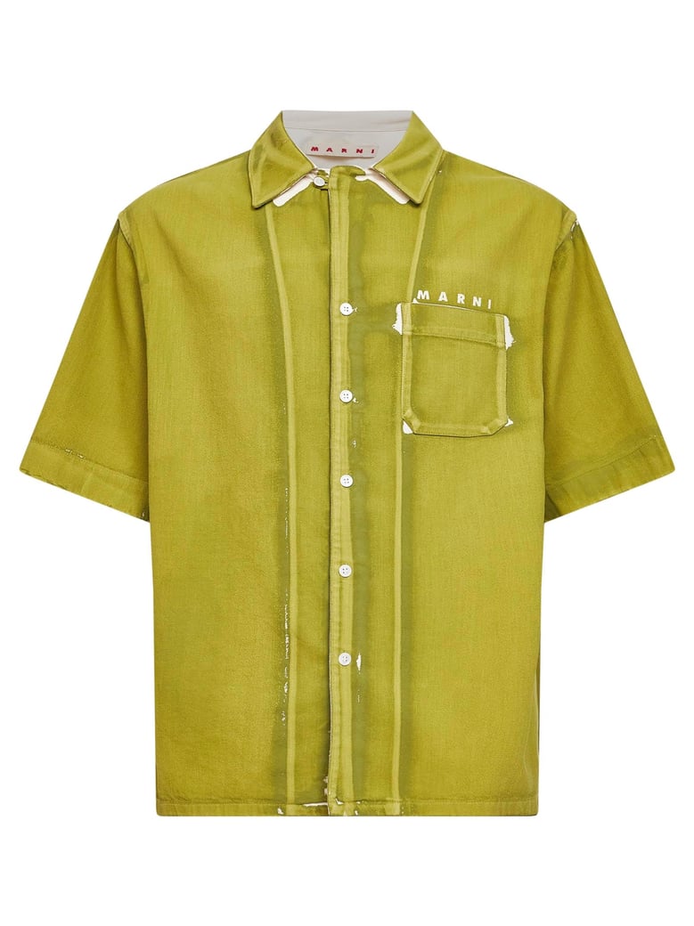 denim shirt green by Selfnex