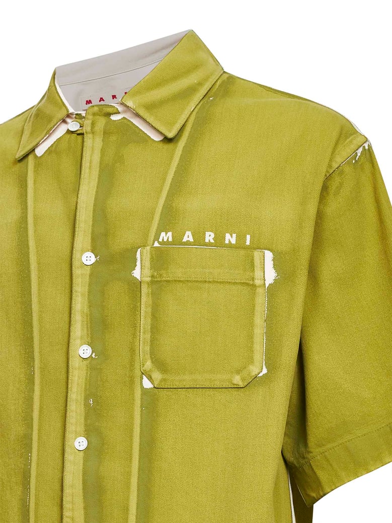 denim shirt green by Selfnex