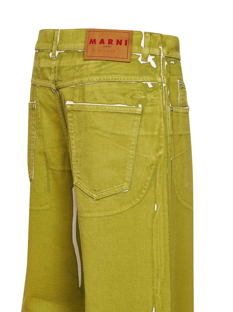 jeans wide-leg green denim by Selfnex
