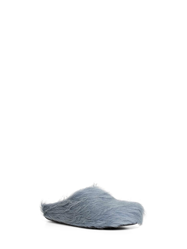aquamarine long hair calfskin sabot by Selfnex