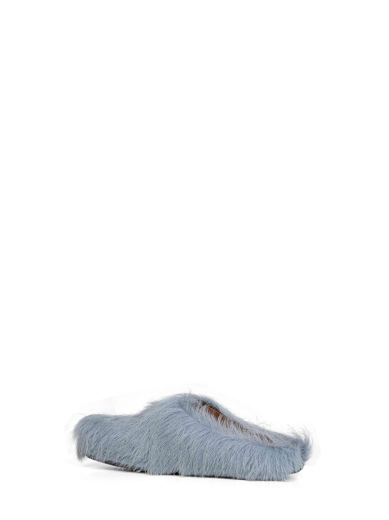 aquamarine long hair calfskin sabot by Selfnex
