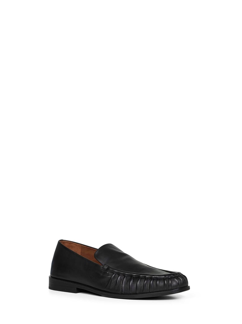 black soft smooth leather loafers by Selfnex