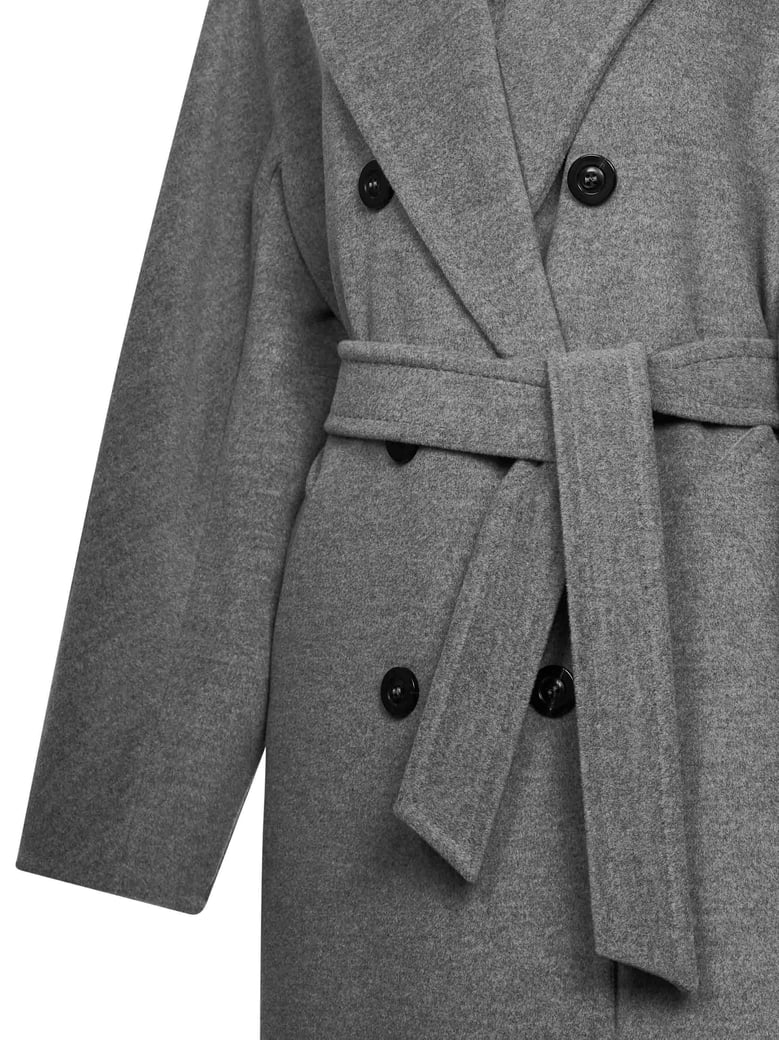 grey icon belted coat by Selfnex