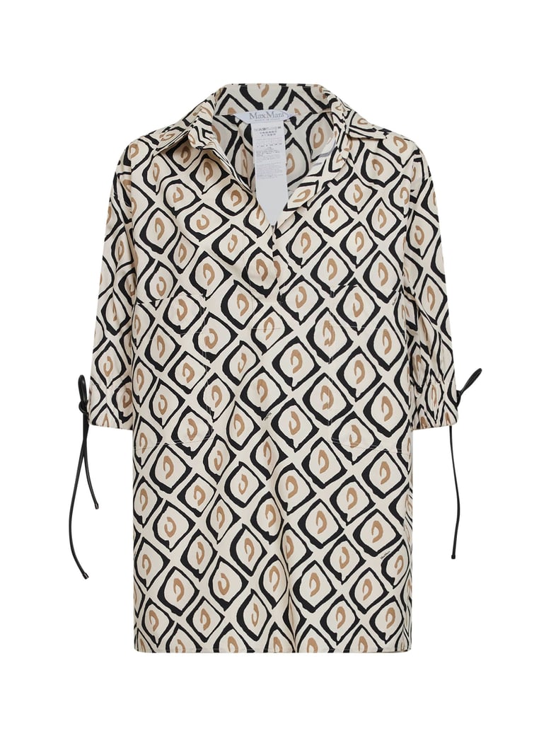 shirt printed poplin beige by Selfnex