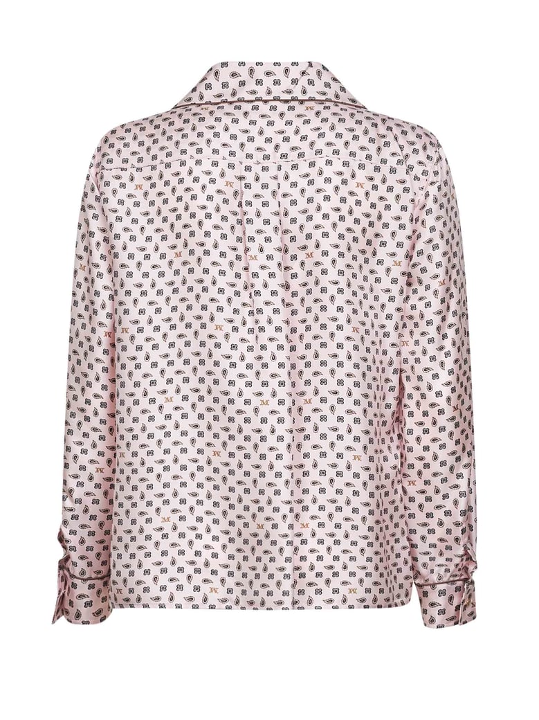 pink printed silk shirt by Selfnex