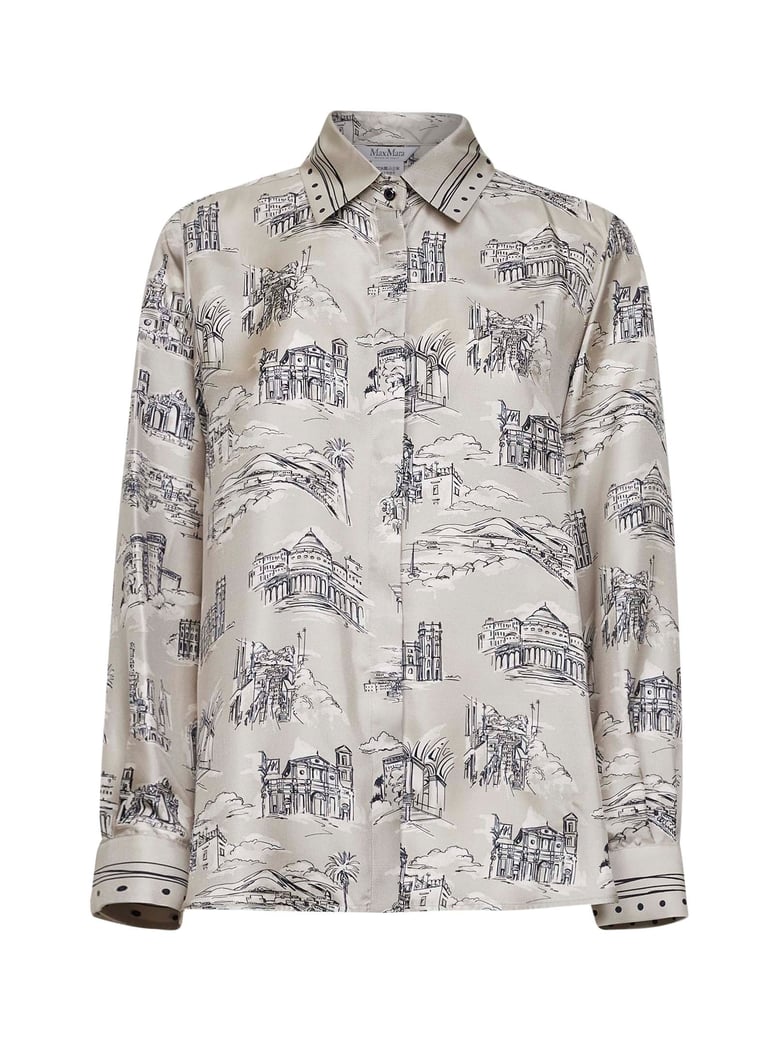 sand printed silk twill shirt by Selfnex