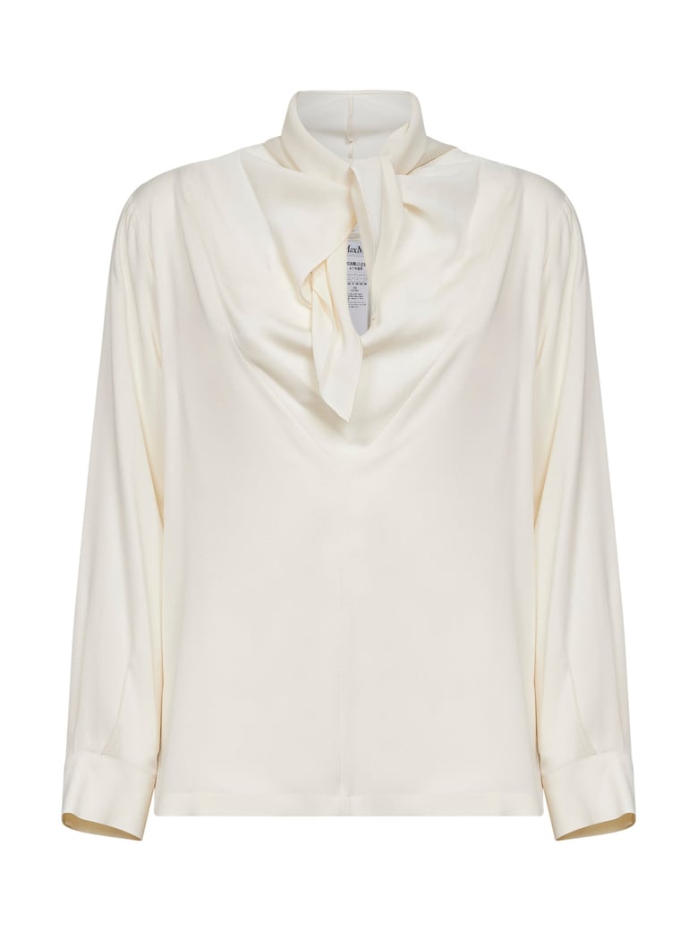 ivory silk charmeuse blouse by Selfnex