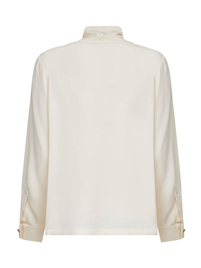 ivory silk charmeuse blouse by Selfnex
