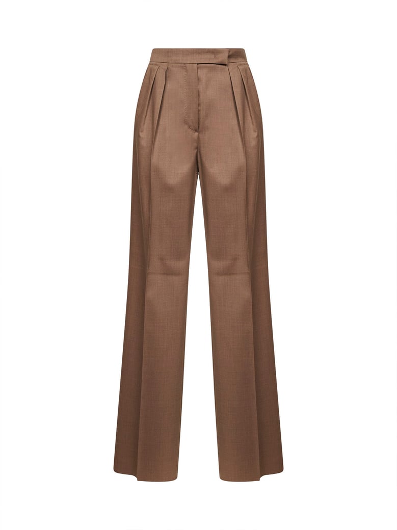 hazelnut twill straight trousers by Selfnex