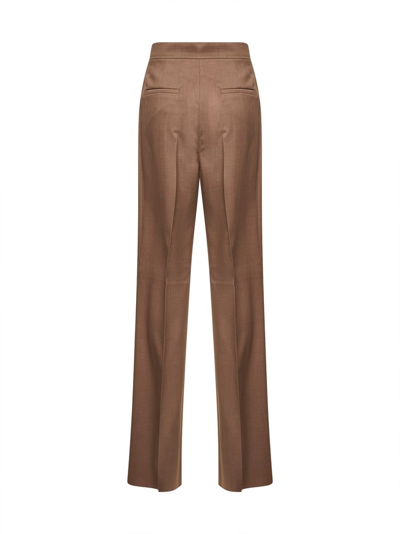 hazelnut twill straight trousers by Selfnex
