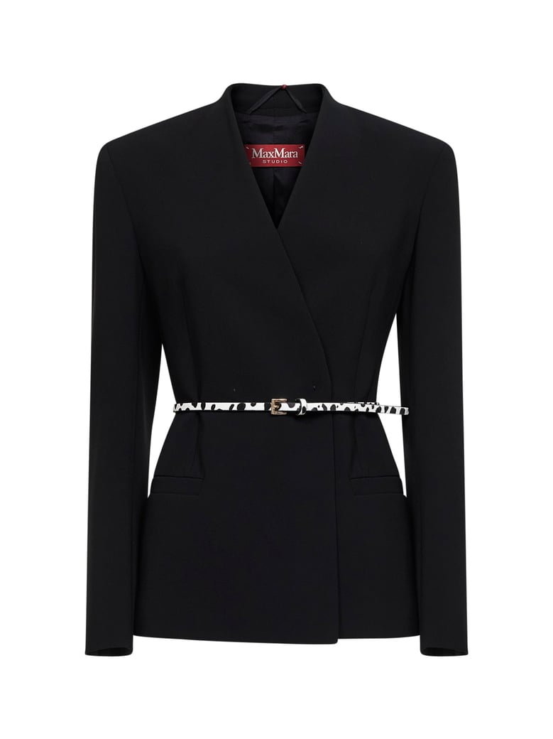 belted jacket mstquinoa black by Selfnex