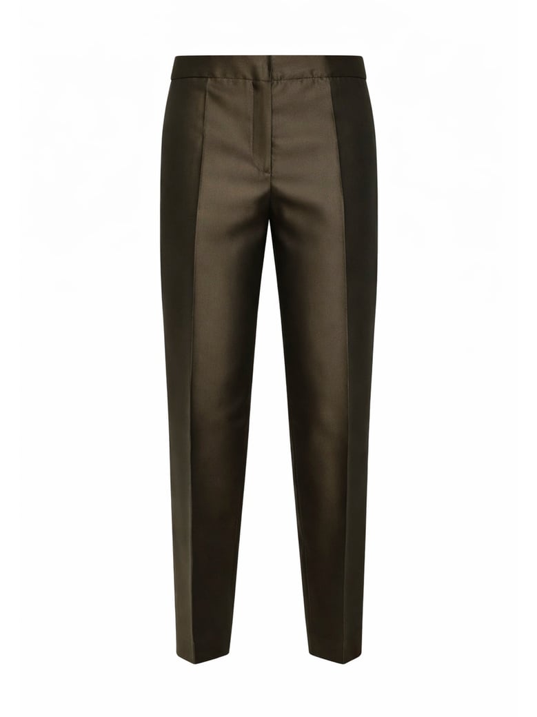 trousers mstzinco khaki green silk-blend by Selfnex