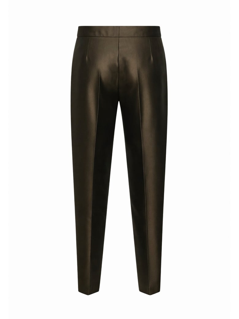 trousers mstzinco khaki green silk-blend by Selfnex