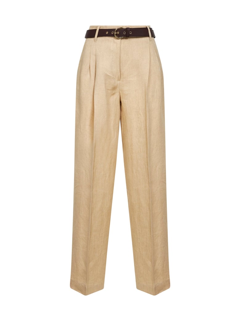 trousers mstsumero wide-leg linen beige by Selfnex