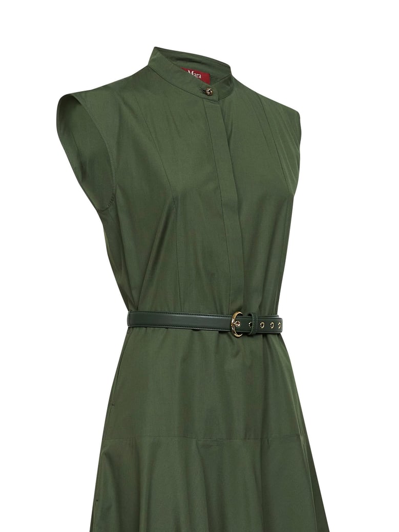 dress mstgesto poplin khaki by Selfnex