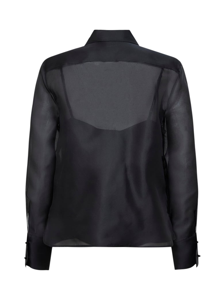 shirt mseagi black silk organza by Selfnex