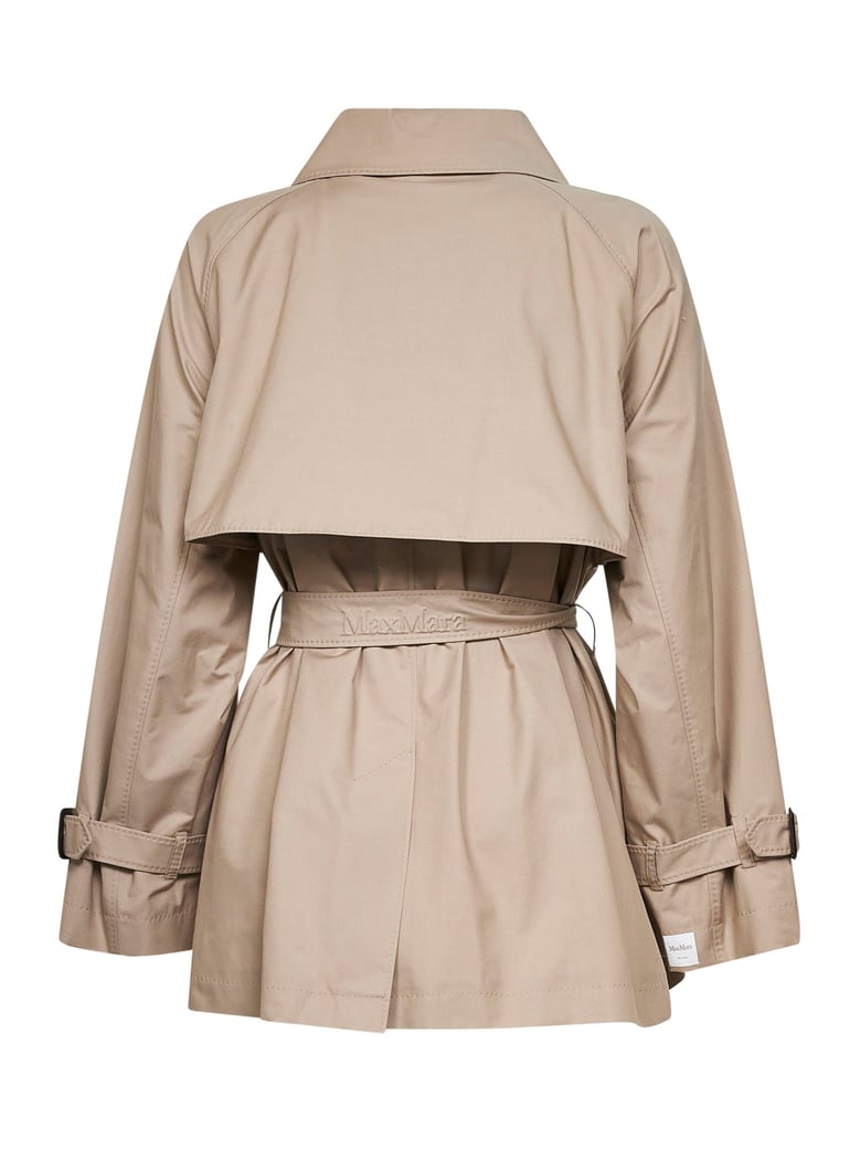 sand double-breasted trench coat by Selfnex