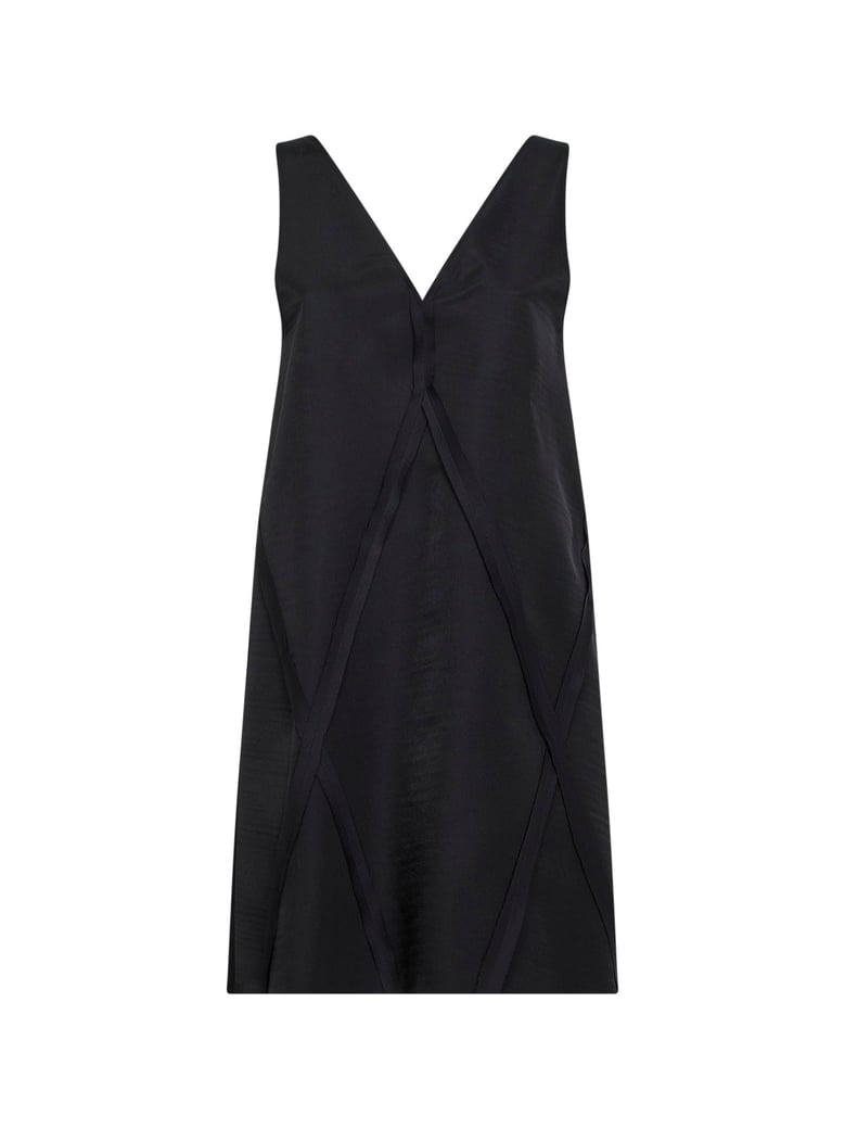 midi dress v-neck cupro black by Selfnex