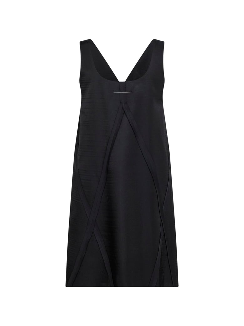 midi dress v-neck cupro black by Selfnex