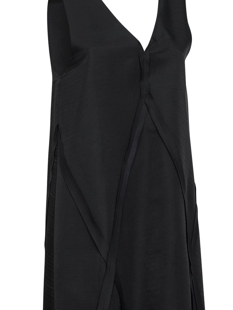 midi dress v-neck cupro black by Selfnex