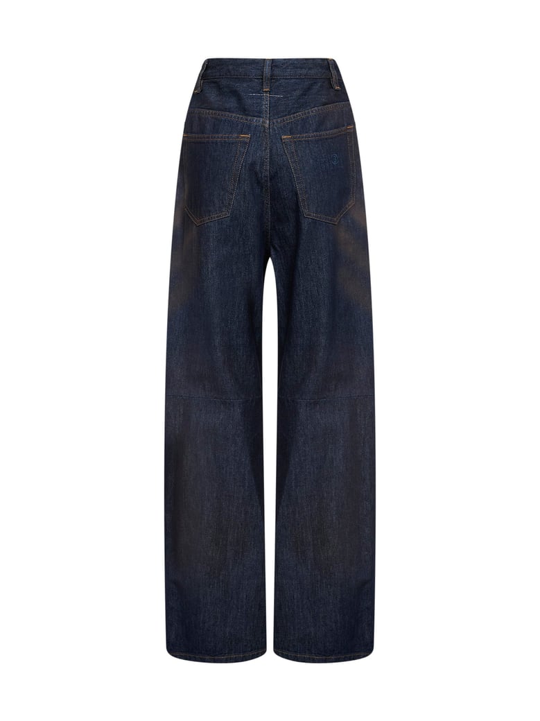 jeans wide-leg washed denim blue by Selfnex