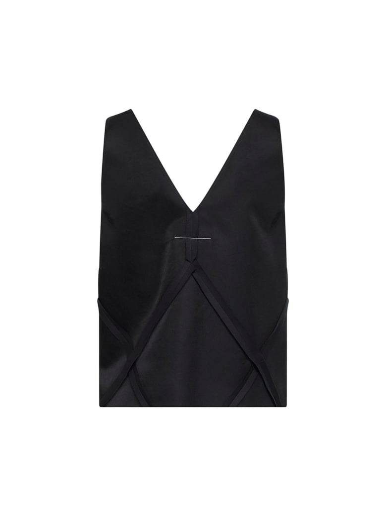 v-neck tank top black cotton by Selfnex
