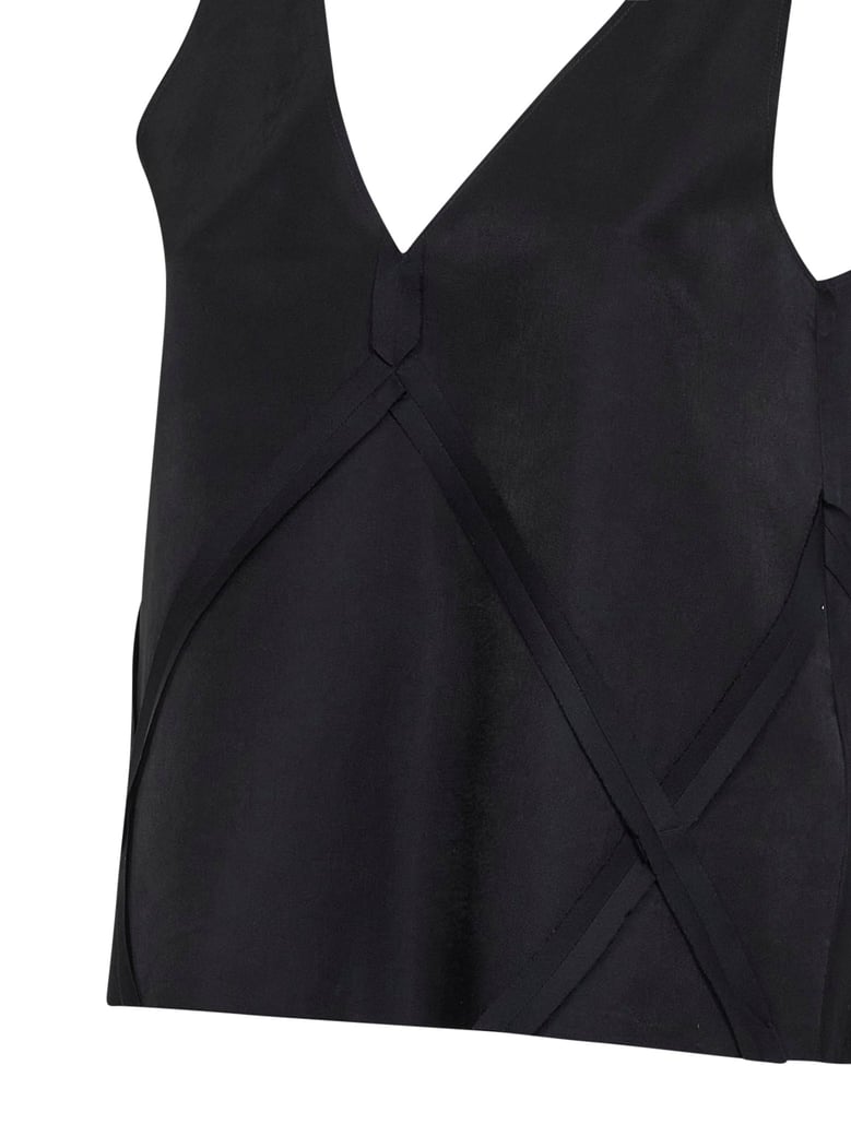 v-neck tank top black cotton by Selfnex