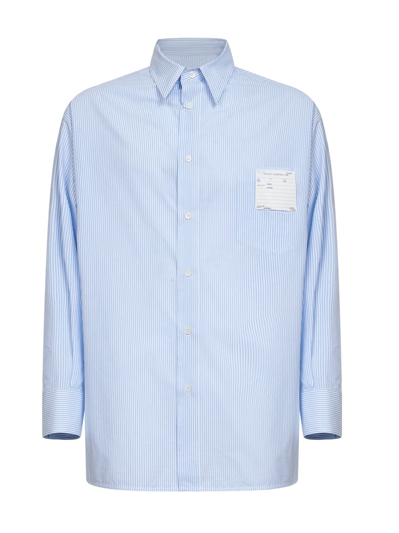 poplin shirt light blue/white by Selfnex
