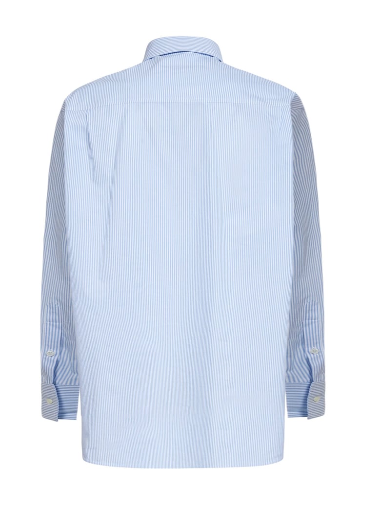 poplin shirt light blue/white by Selfnex