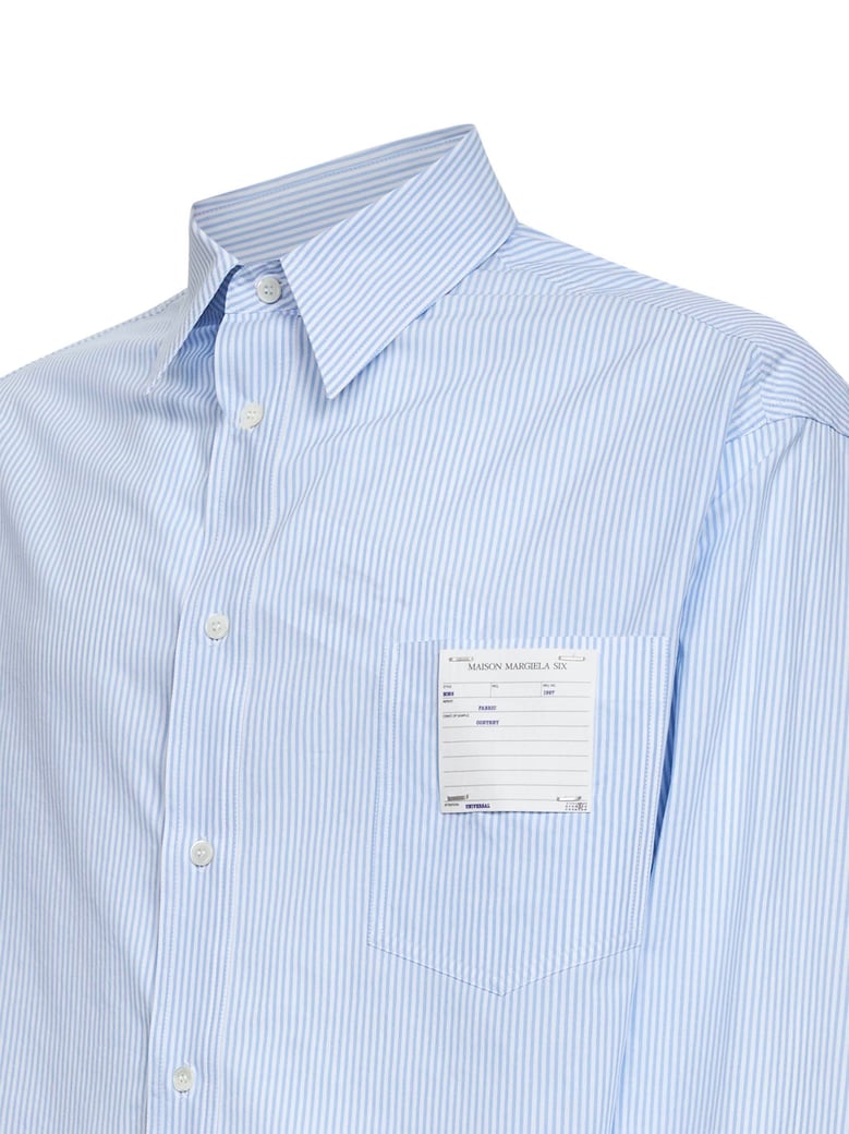 poplin shirt light blue/white by Selfnex